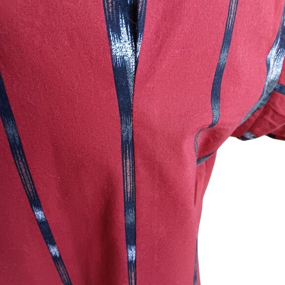 Large Vintage 90's Wrangler Western Shirt Red Stripe Ikat Print Cowboy Honduras - Picture 6 of 7